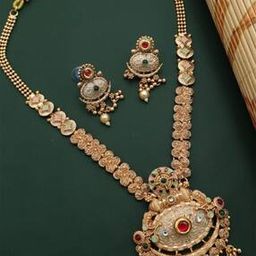 Women Gold-Plated Necklace & Earrings Set -image-59