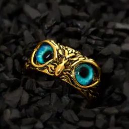 Men Gold-Plated Owl Band Ring-picture-14
