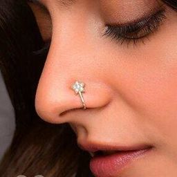 Women Gold-Plated Stone-Studded Star Nose Pin-53