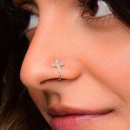 Women Gold-Plated Stone-Studded Nose Pin-13