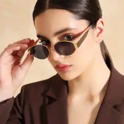 Women Oval Stylised Lens Sunglasses-image-2
