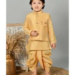 Boys Floral Kurta Dhoti Set-image-20