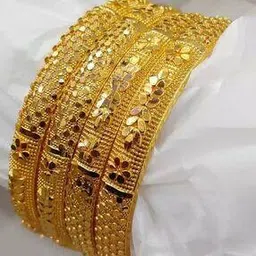Women Pack of 4 Gold Plated Bangle-image-2