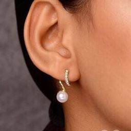 Women Pearl & Swirl Drop Earrings-image-87