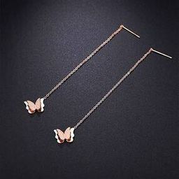 Gold-Plated Stone-Studded Drop Earrings-image-33