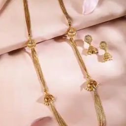 Women Gold-Plated Necklace & Earrings Set-13