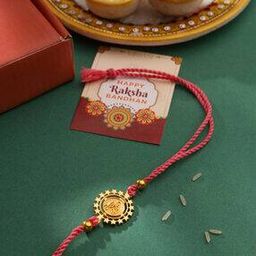Gold-Plated Rakhi with Roli Chawal & Greeting Card-picture-18