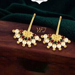 Gold-Plated Stone-Studded Ear Cuffs-22