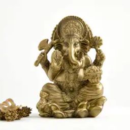 Decorative Lord Ganesha On Lotus Figurine-12