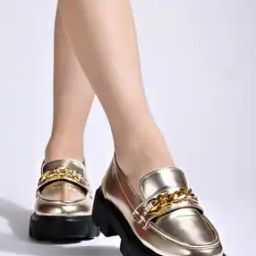 Girls Round-Toe Slip-On Heeled Loafers-image-53