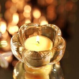 Set of 4 Glass Floral Tealight Holders-image-60
