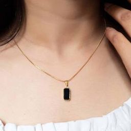 Women Gold Toned Pendant With Chain-image-59
