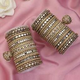 Set of 2 Mirror Embellished & Jhumkas Bangles-32