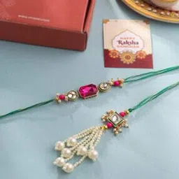 Set of 2 Beaded Tie-Up Rakhis with Card-image-23
