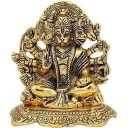 navyaksh Metal Hanuman Ji Murti Idol Showpiece-picture-3