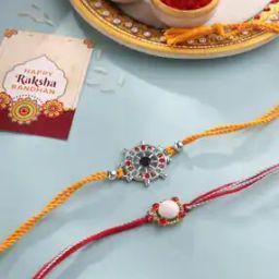 Set of 2 Beaded Tie-Up Rakhis with Card-image-35