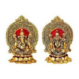 navyaksh Set of 2 Gold-Plated Laxmi Ganesh Murti Idol Showpieces-picture-36