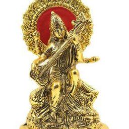navyaksh Gold-Plated Goddess Saraswati Statue Showpiece-picture-2
