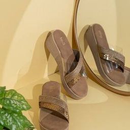 Women Embellished Cross-Strap Wedges-image-2