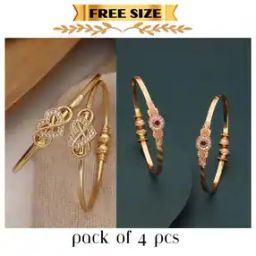 Women Pack of 4 Stone Studded Bangle-image-72