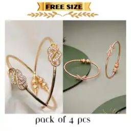 Women Pack of 4 Stone Studded Bangle-11