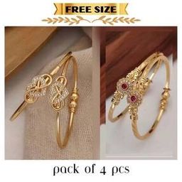 Women Pack of 4 Stone Studded Bangle-11