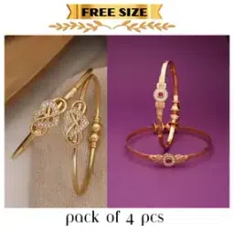 Women Pack of 4 Stone Studded Bangle-image-45