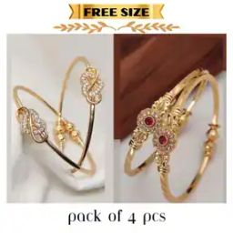 Women Pack of 4 Stone Studded Bangle-52