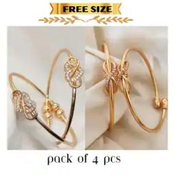 Women Pack of 4 Stone Studded Bangle-image-27