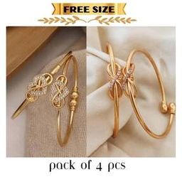Women Pack of 4 Stone Studded Bangle-image-32