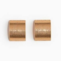 Women Metal Fluted Stud Earrings-image-6