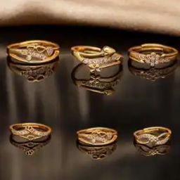 Pack of 6 Women Gold Plated Ring-11