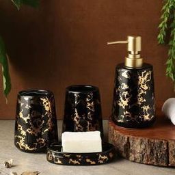 Set of 4 Ceramic Soap Dispenser with Soap Holder & Holders-picture-35