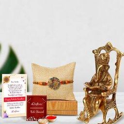 Peacock-Design Rakhi with Roli Chawal & Ganesha Idol-image-9