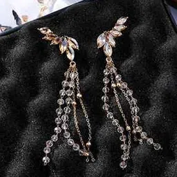 Gold-Plated Drop Earrings-image-34