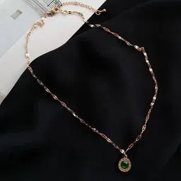 Gold-Plated Stone-Studded Pendant-image-77