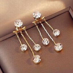 Crystal Studded Dangler Earrings-image-22