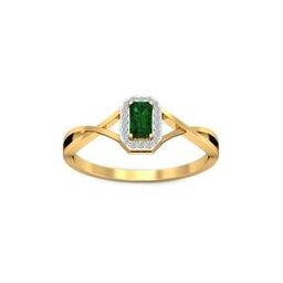 kuberbox Yellow Gold Diamond Cuadro Emerald Ring-picture-14