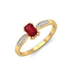 Yellow Gold Diamond Meridian Ruby Ring-image-35