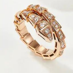 Gold-Plated Stone-Studded Snake-Shaped Ring-image-30