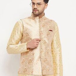 Floral Print Sleeveless Nehru jacket-12