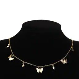 Butterfly & Star Gold-Plated Necklace-image-3