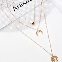 Gold-Plated Pendant Layered Necklace-image-71