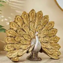 Polyresin Peacock Full Feather Figurine-52