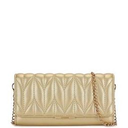 Women Quilted Foldover Clutch with Metal Strap-image-10