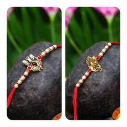 vighnaharta fashion jewellery Pack of 2 Beaded Tie-Up Rakhis-picture-39