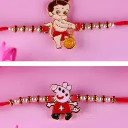 vighnaharta fashion jewellery Pack of 2 Beaded Tie-Up Rakhis-picture-7