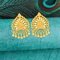 Gold-Plated Stud Earrings-image-3