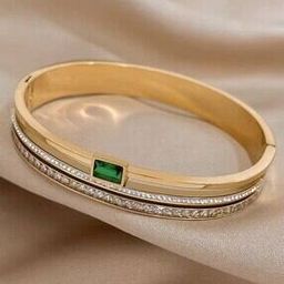 Women Stone Studded Bangle Bracelet-image-12