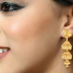 Gold-Plated Floral Jhumka Earrings-13